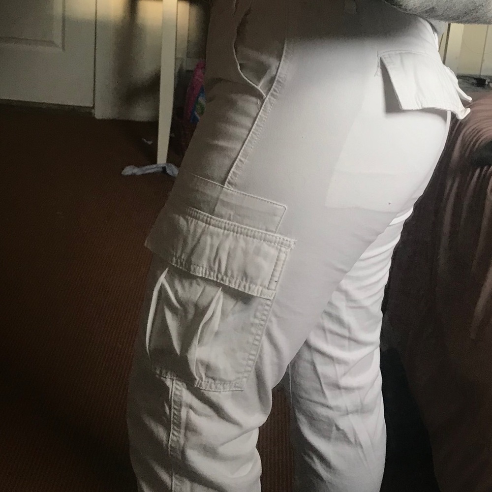 white cargo pants